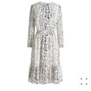 J. Crew Smocked Dress - Snakeskin
